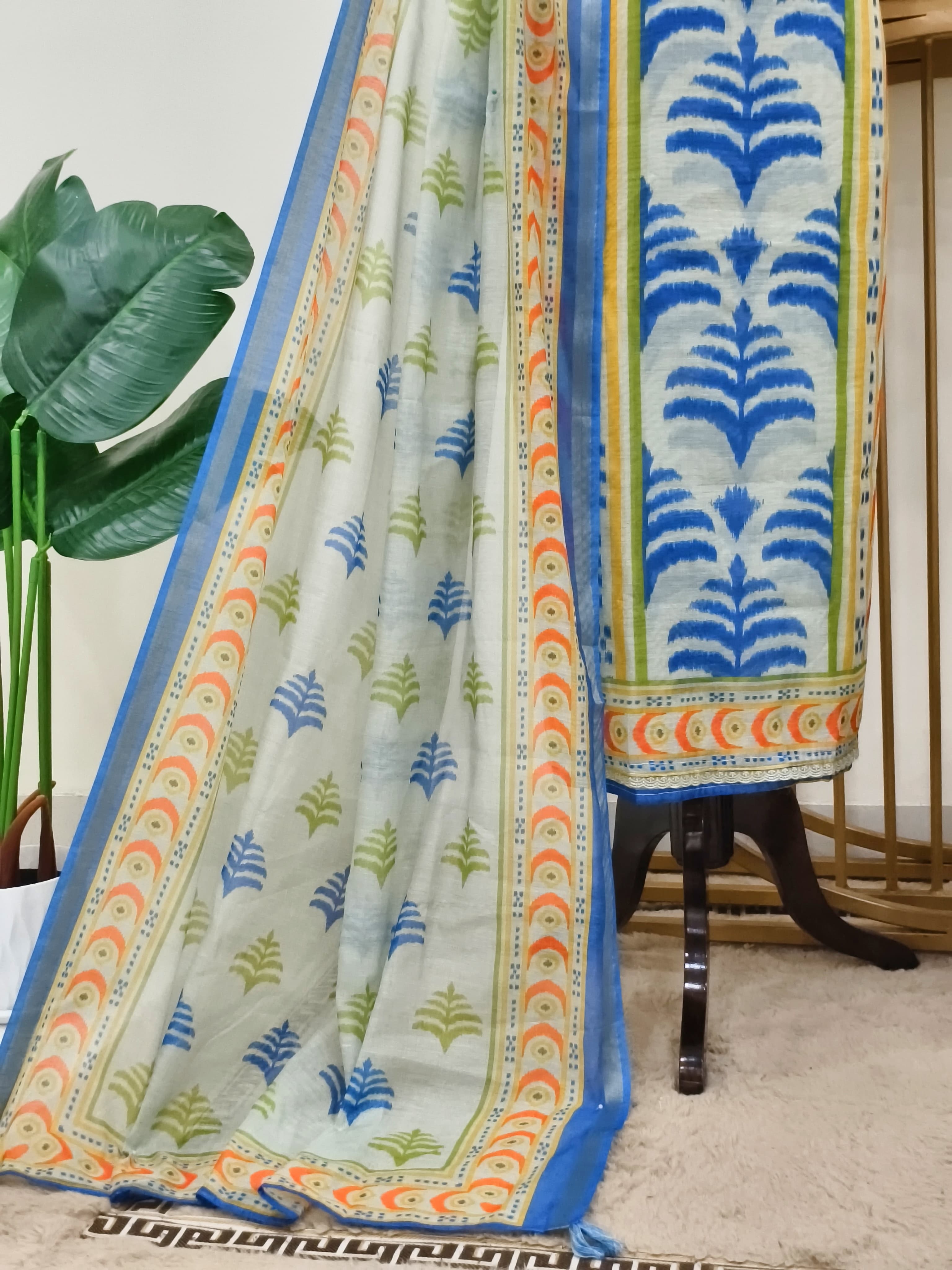 IKKAT PRINT MAHESHWARI DRESS MATERIAL