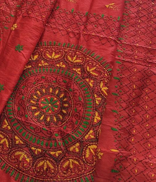 CHANDERI PHULKARI WORK SAREE