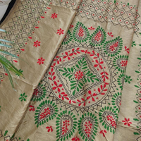 CHANDERI SAREE WITH PHULKARI WORK