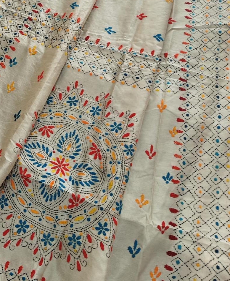 CHANDERI PHILKARI WORK SAREE