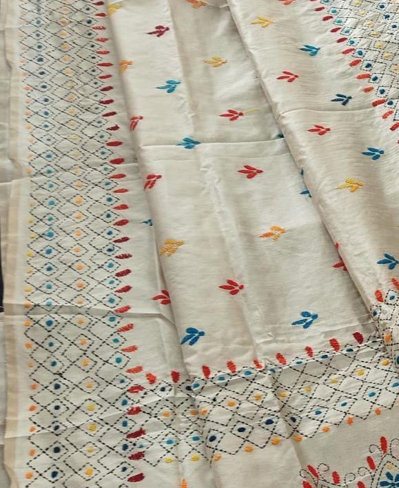 CHANDERI PHILKARI WORK SAREE
