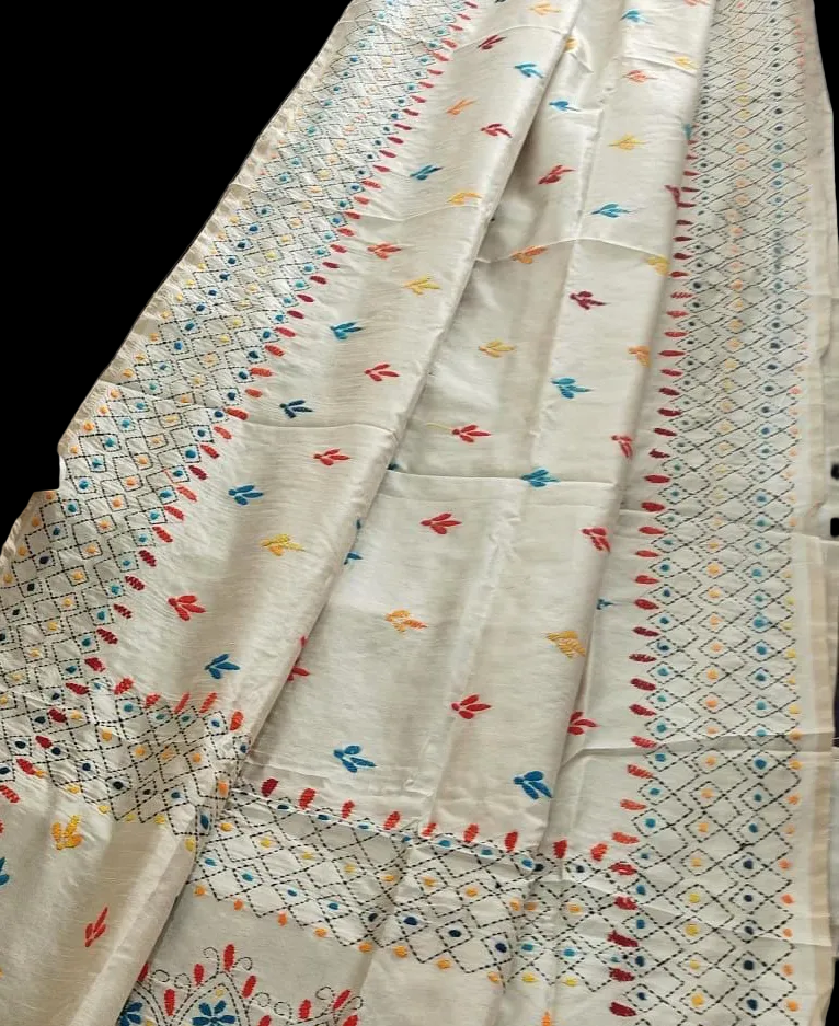 CHANDERI PHILKARI WORK SAREE