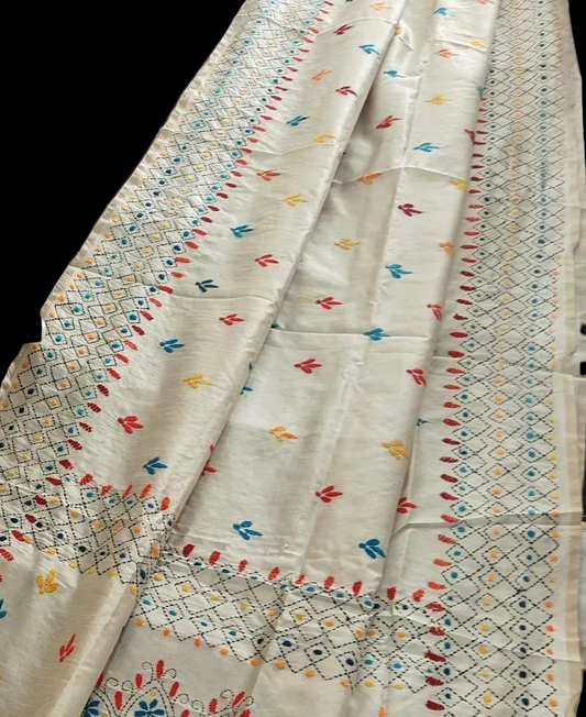 CHANDERI PHILKARI WORK SAREE