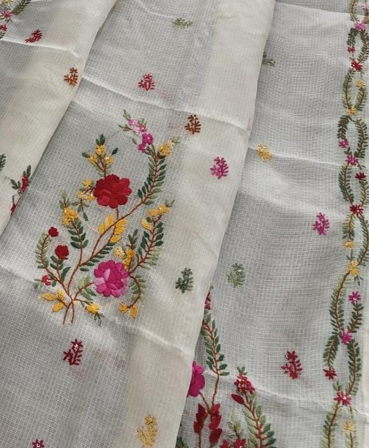HAND EMBROIDERY KOTA CHECKS SAREE