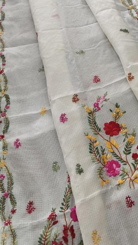 HAND EMBROIDERY KOTA CHECKS SAREE