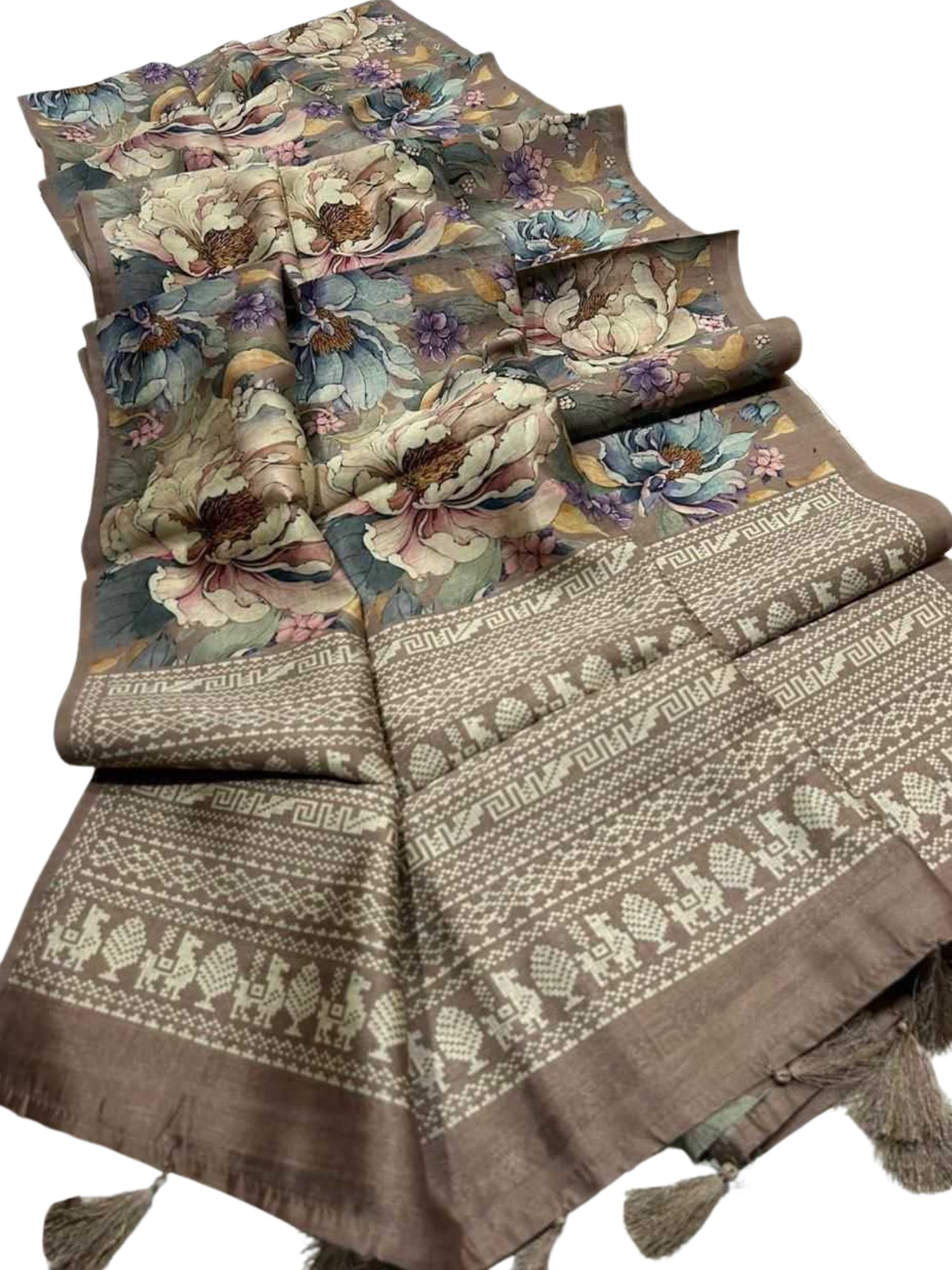 Tussar Kalamkari Saree