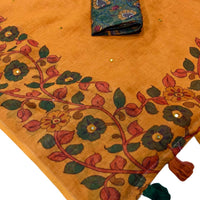 Soft Linen Kalamkari Saree