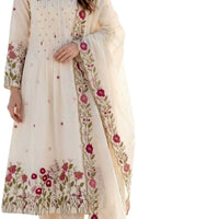 CHANDERI SILK EMBROIDERED KURTI SET