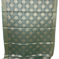 AQUA BLUE SEMI BANARAS SAREE