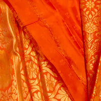 Orange-Gold Kanjeevaram Silk Saree - GET ESSENTIAL