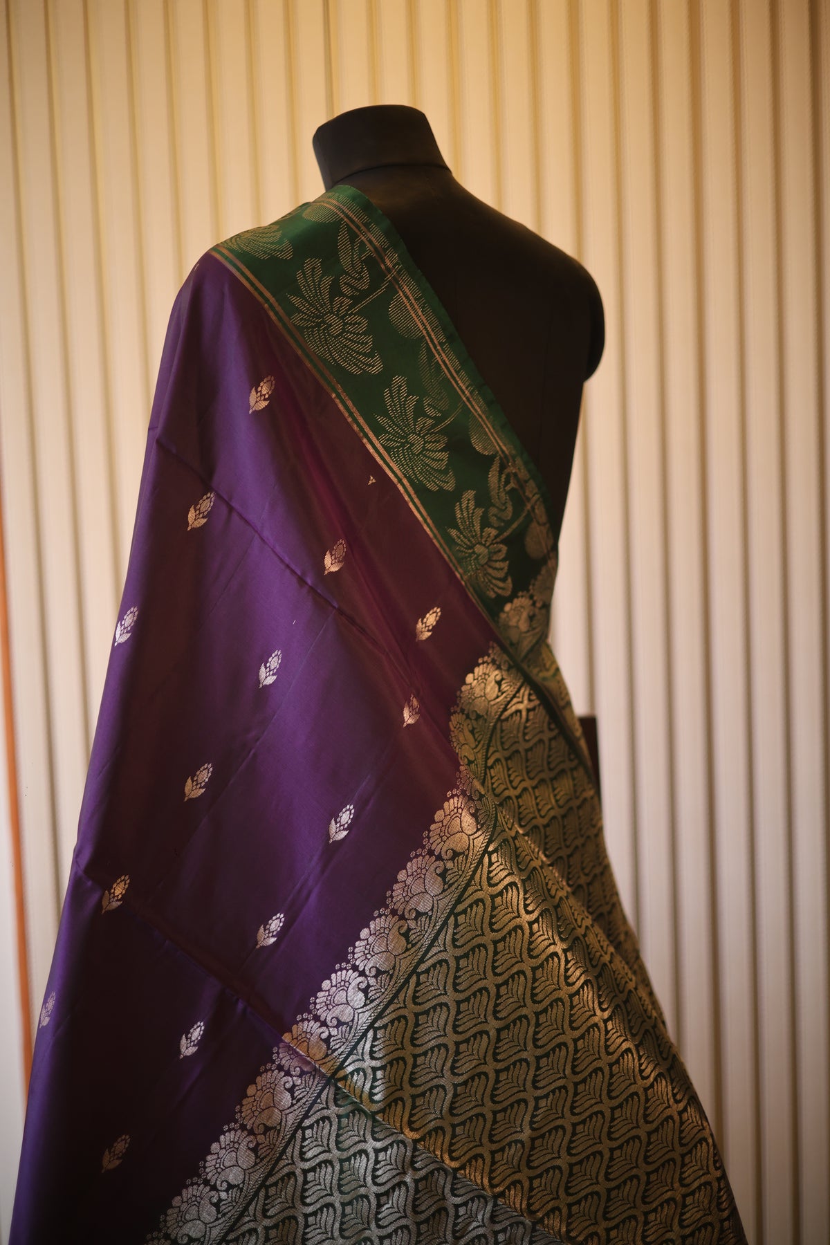 Purple and Green Kanjeevaram Saree