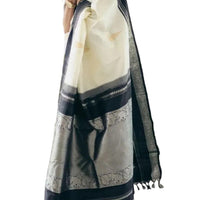 SOFT LICHI SILK SAREE WITH RICE JACQUARD PALLU 
