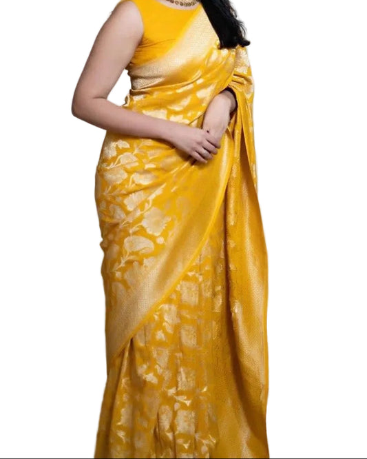 Soft Silk Lichi Silk Saree with Jacquard Work