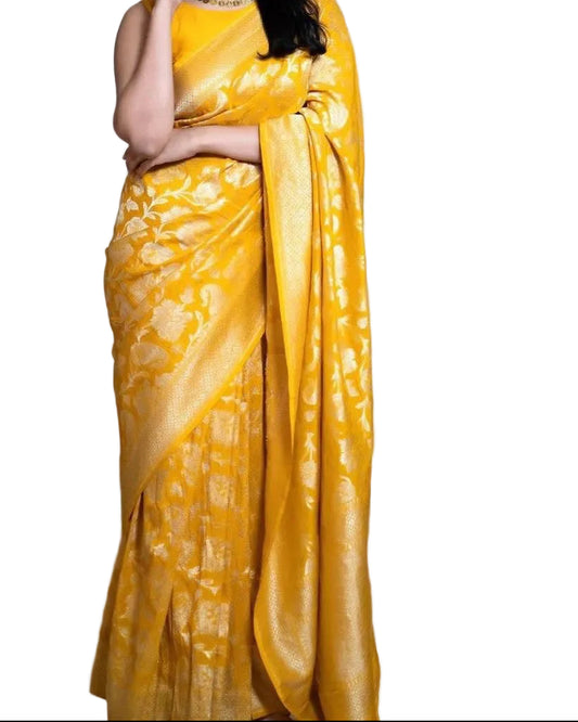 Soft Silk Lichi Silk Saree with Jacquard Work