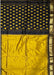 Golden Yellow & Black Temple Border Ikkat Silk Saree