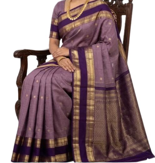 Kanchipuram Pattu Lavender & Deep Purple Saree