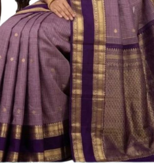 Kanchipuram Pattu Lavender & Deep Purple Saree