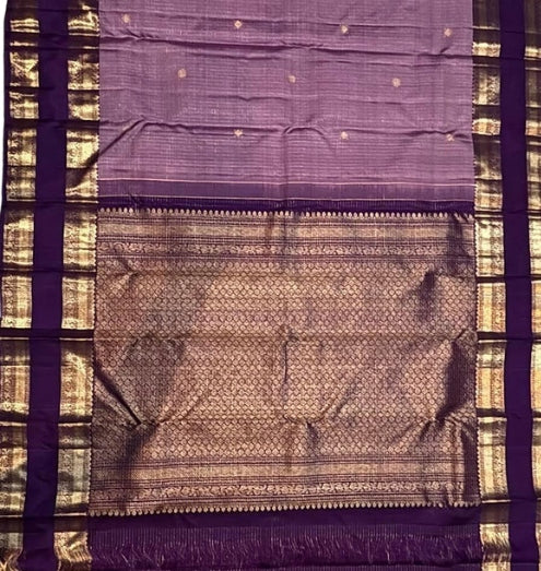 Kanchipuram Pattu Lavender & Deep Purple Saree