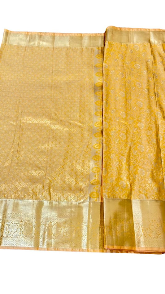 Golden Yellow Kanjeevaram Silk Saree