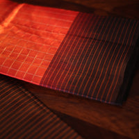 Vintage Kanjeevaram Silk Saree with Orange & Deep Coffee Brown Border