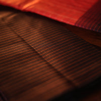 Vintage Kanjeevaram Silk Saree with Orange & Deep Coffee Brown Border