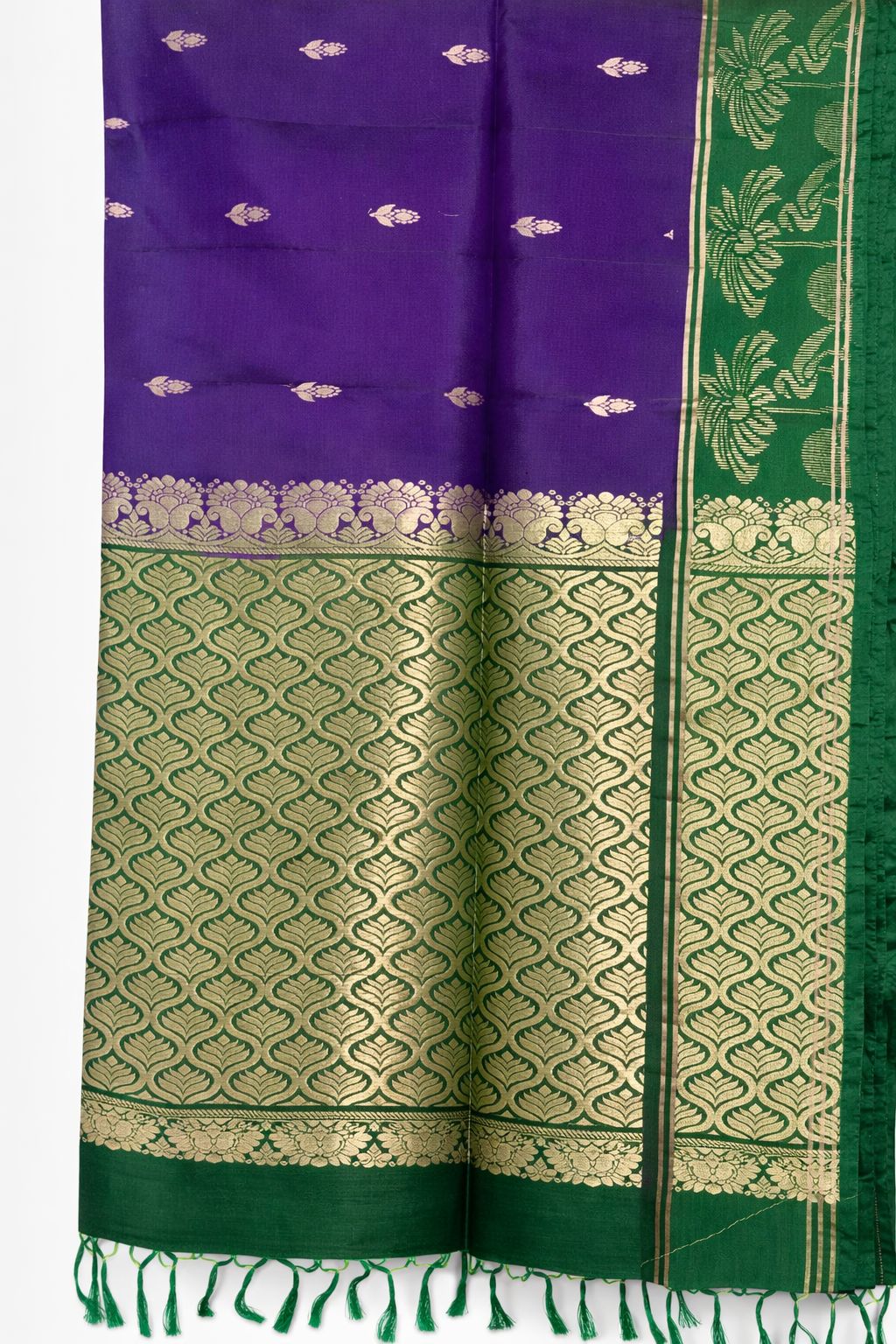 Purple-Green Kanjeevaram Silk Saree