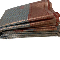 Zari Brocade Silk Saree with Red Border & Pallu