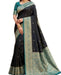 Black & Teal Soft Banarasi Silk Saree - GET ESSENTIAL