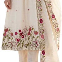 CHANDERI SILK EMBROIDERED KURTI SET