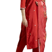 CLASSY RAYON SLUB KURTI SET WITH BEAUTIFUL EMBROIDERY - GET ESSENTIAL