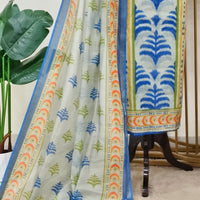 Elegant Ikkat Print Maheshwari Dress Material for Modern Office Wear - GET ESSENTIAL