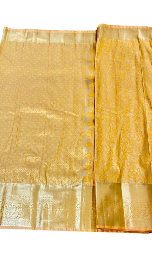 Golden Yellow Kanjeevaram Silk Saree - GET ESSENTIAL