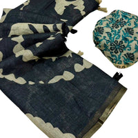 Shibori Kalamkari Linen Saree