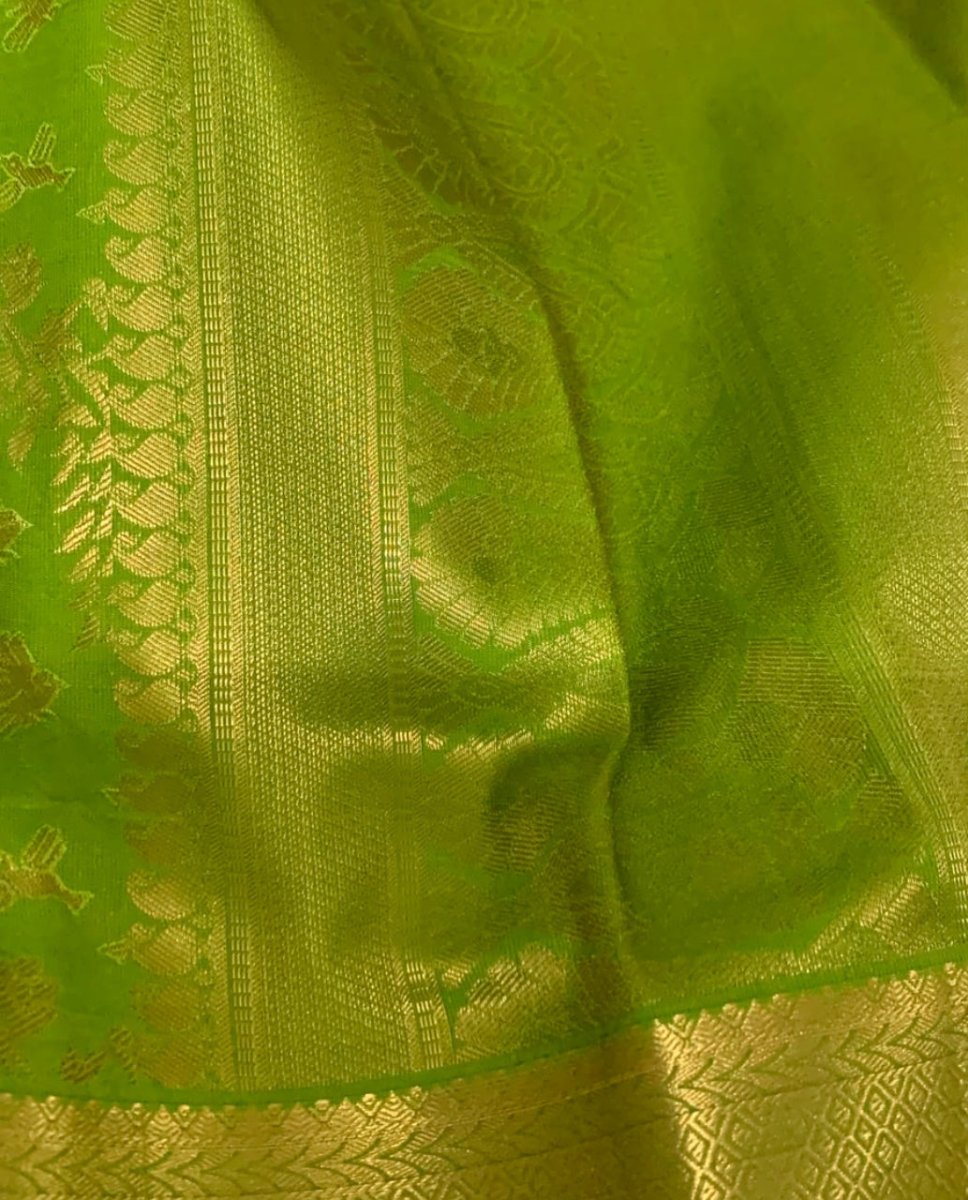 Light Green Kanjeevaram Silk Saree - GET ESSENTIAL