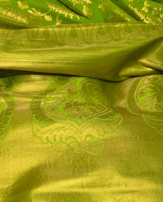 Light Green Kanjeevaram Silk Saree - GET ESSENTIAL