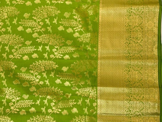Light Green Kanjeevaram Silk Saree - GET ESSENTIAL