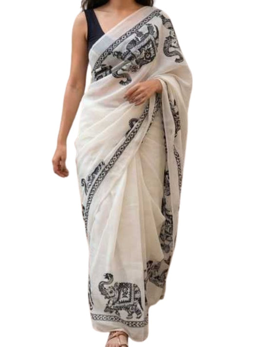 Linen Saree - GET ESSENTIAL
