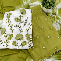 MODAL EMBROIDERY TASSEL LACE SUIT - GREEN - GET ESSENTIAL