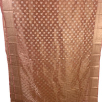 Peach Brown Tissue Silk Saree - GET ESSENTIAL
