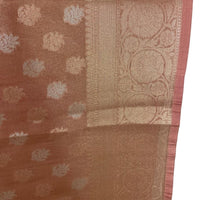 Peach Brown Tissue Silk Saree - GET ESSENTIAL