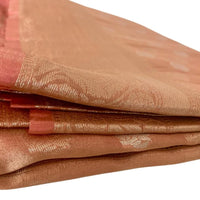 Peach Brown Tissue Silk Saree - GET ESSENTIAL