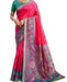 Pink and Emerald Green Soft Silk Designer Pochampalli Saree - GET ESSENTIAL