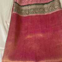 Pink and Green Kanjeevaram Tissue Saree - GET ESSENTIAL
