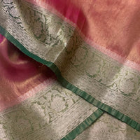 Pink and Green Kanjeevaram Tissue Saree - GET ESSENTIAL