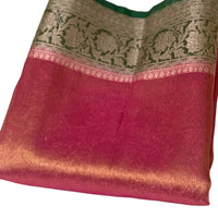 Pink and Green Kanjeevaram Tissue Saree - GET ESSENTIAL