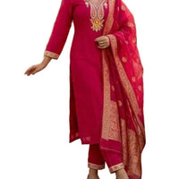 ROMAN SILK KURTI SET WITH BEAUTIFUL EMBROIDERY - GET ESSENTIAL