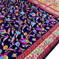 Royal Navy Blue Paithani Silk Saree - GET ESSENTIAL