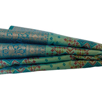 Sea Green Patola Silk Saree with Zari Border - GET ESSENTIAL