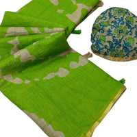 Shibori Kalamkari Linen Saree - GET ESSENTIAL