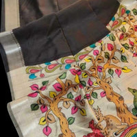 SOFT KHADI RAW SILK KALAMKARI SAREE